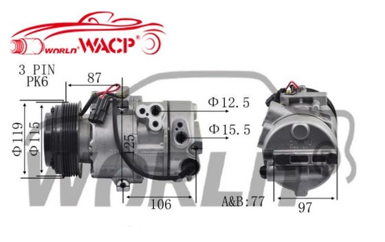 ACP1550000S কার এসি কম্প্রেসার কিয়া K3 জন্য স্পোর্টজ DW16 6PK WXKA025 জন্য