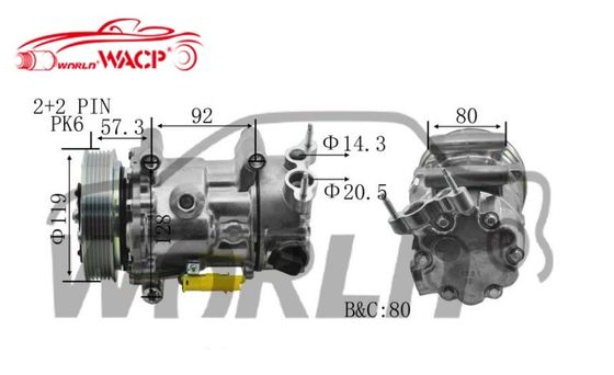 6453QJ অটো এয়ার কুলার পার্টস কম্প্রেসার জন্য Peugeot207 জন্য Citroen Berlingo WXPG009