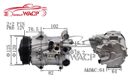 DCP50101 অটো এসি কম্প্রেসার TSE17C টয়োটা ক্যামরির জন্য RAV4 এর জন্য 2010-2013 WXTT071