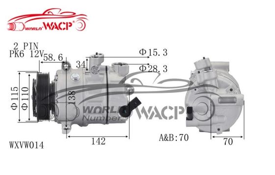 DCP32045 1K0820803G উচ্চ নির্ভুলতা অডি এ 3 এর জন্য ভক্সওয়াগন গলফ 6 এর জন্য ক্যাডির জন্য স্কোদা ওক্টাভিয়া সংক্ষেপক WXVW014 এর জন্য